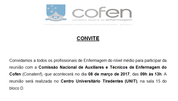 Comiss O Nacional De Auxiliares E T Cnicos De Enfermagem Do Cofen