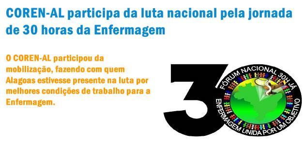 COREN-AL participa da luta nacional pela jornada de 30 horas da Enfermagem