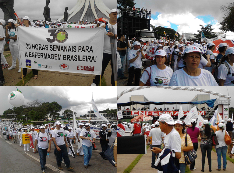 COREN-AL esteve presente na manifestação em defesa das 30 horas da Enfermagem