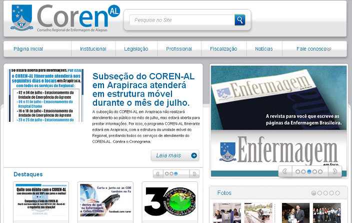 Novo layout segue padrão do Portal Cofen