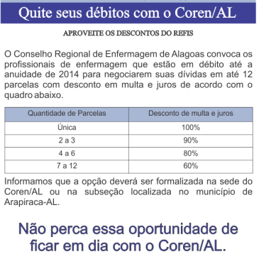 Aproveite os descontos do programa refis para quitar seus débitos.
