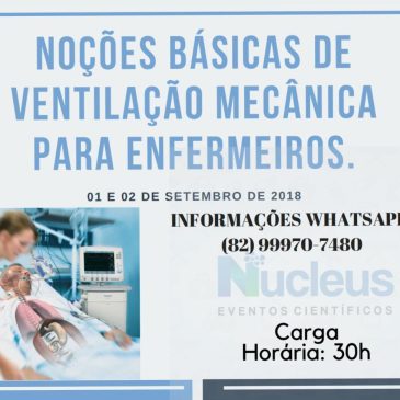 Coren-AL apoia Curso de Noções de Ventilação Mecânica para Enfermagem