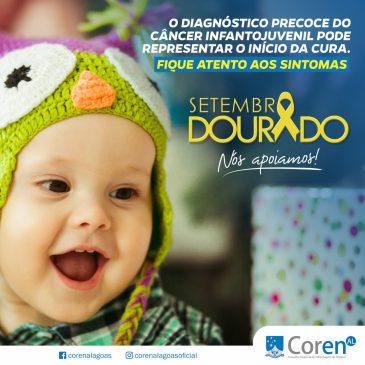 Setembro dourado alerta para diagnostico precoce de câncer infantojuvenil