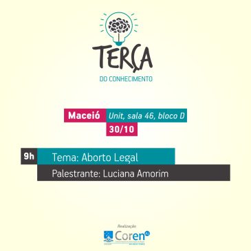 Terça do Conhecimento vai debater aborto legal