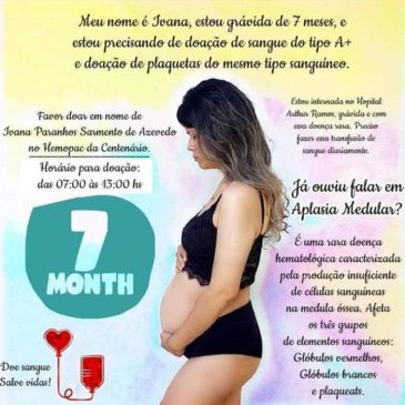 Ivana está grávida de 7 meses e precisa de doação de sangue