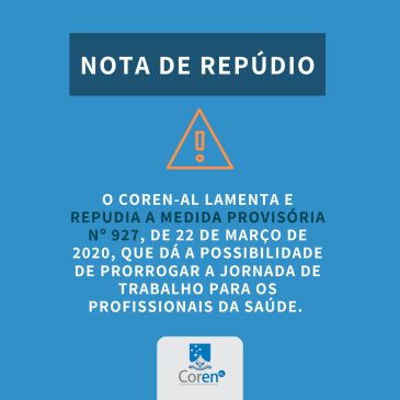 Nota de repúdio contra a Medida Provisória Nº 927, de 22 de Março de 2020