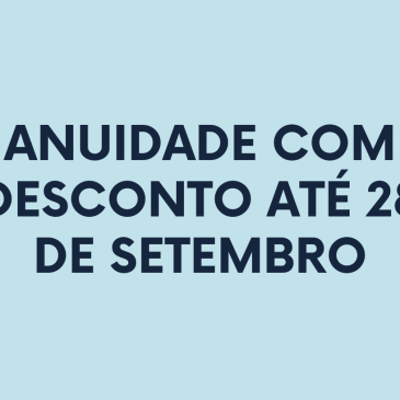 Prazo para pagar anuidade com desconto encerra dia 28 de setembro