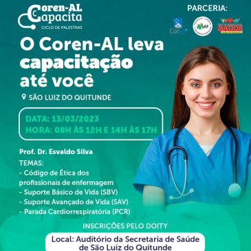 Coren Capacitação leva ciclo de palestras para cidades do interior de Alagoas