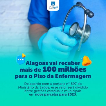Alagoas vai receber mais de 100 milhões para o Piso da Enfermagem