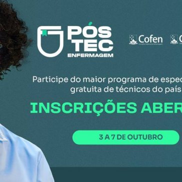 Inscrições para o segundo edital do Pós-Tec Enfermagem iniciam terça-feira (3)