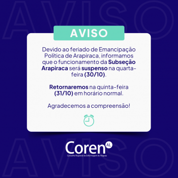 Atendimento em subseção será suspenso nesta quarta-feira