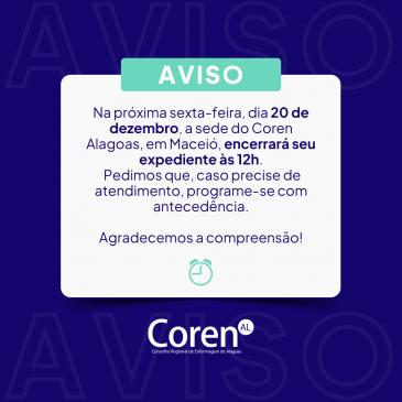 Atendimento em horário especial nesta sexta-feira (20)
