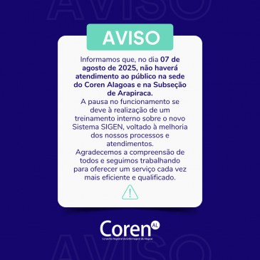 Atenção ao horário de funcionamento