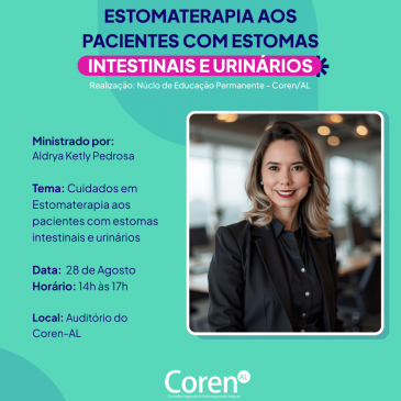 Inscrições abertas para Curso de Cuidados em Estomaterapia aos Pacientes com Estomas Intestinais e Urinários
