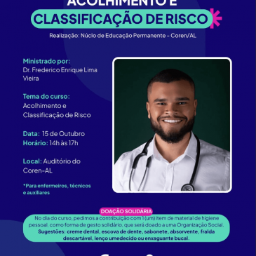 Solidariedade e Capacitação: Coren-AL abre Inscrições para Curso de Acolhimento e Classificação de Risco