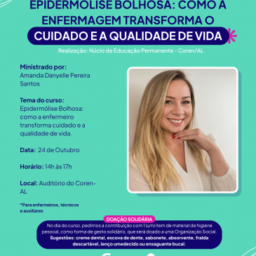 Inscrições abertas para Curso sobre Epidermólise Bolhosa: como a enfermagem transforma cuidado e a qualidade de vida