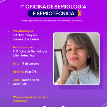 Inscrições abertas para 1° Oficina de Semiologia e Semiotécnica