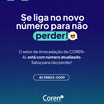 Mais agilidade para você: Confira o novo número de arrecadação do Coren-AL