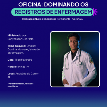 Inscrições abertas para Oficina: Dominando os Registros de Enfermagem