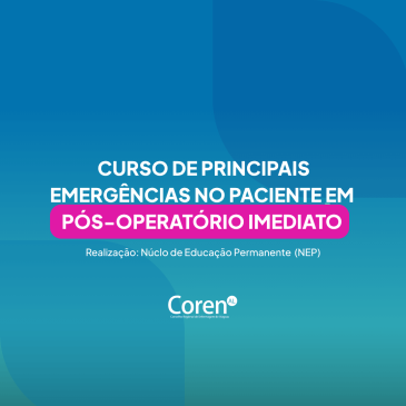 Inscrições Abertas para o Curso de Principais Emergências no Paciente em Pós-Operatório Imediato